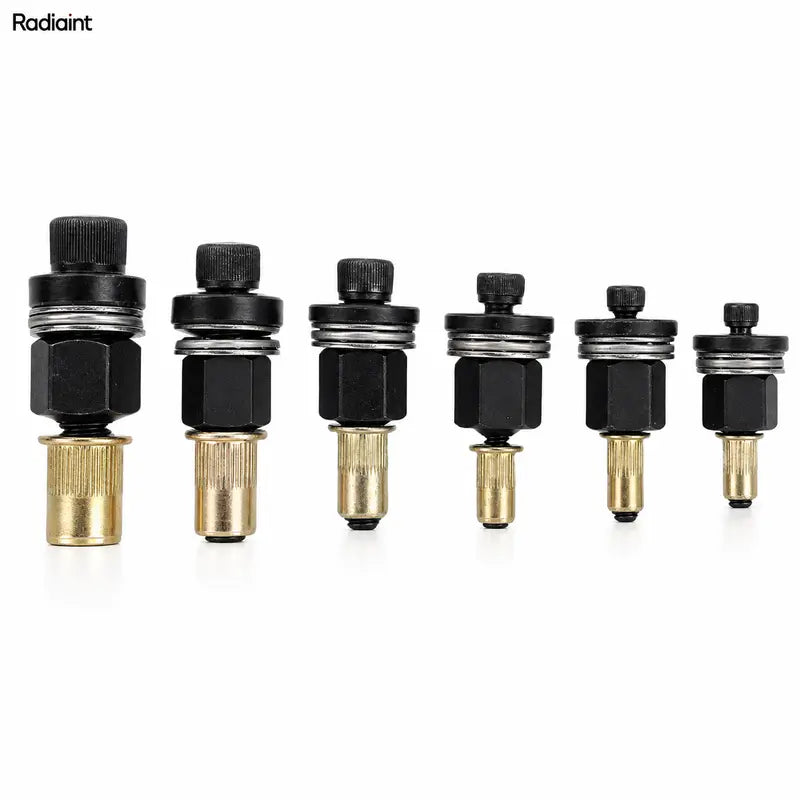 RadiainT Rivet Nut Tool Mandrel Adapter Set - Multi-Size M3-M10 Threaded Inserts, 6 Sizes with 60 Rivet Nuts, Quick Switch for Compatible Tools, Auto Repair & Sheet Metal Projects