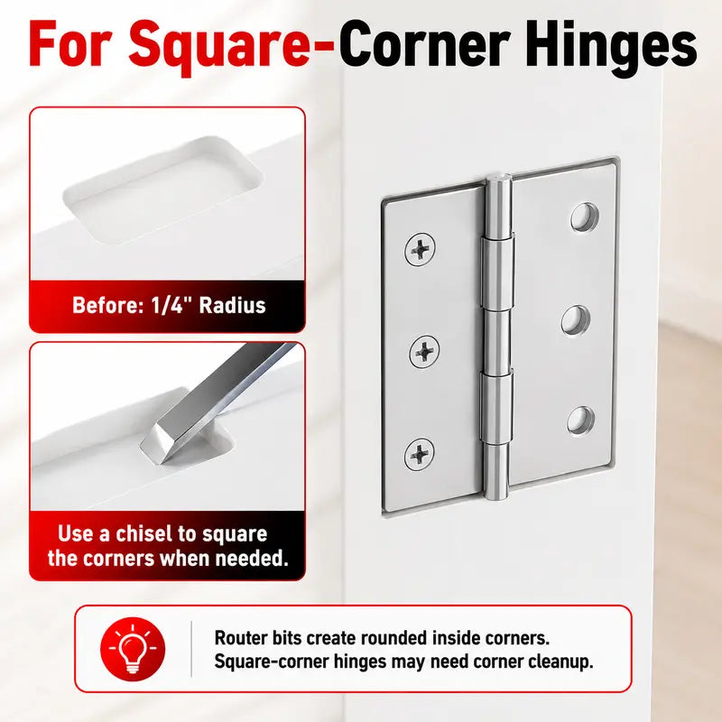 Radiaint 3-1/2" Fixed Size Door Hinge Jig for Door and Jamb, Aluminum Alloy Door Hinge Template Kit for Router, Mortise Jig Fits 3.5" Length 1/4" R, 5/8" R and Square Corner Hinges (3.5 in)