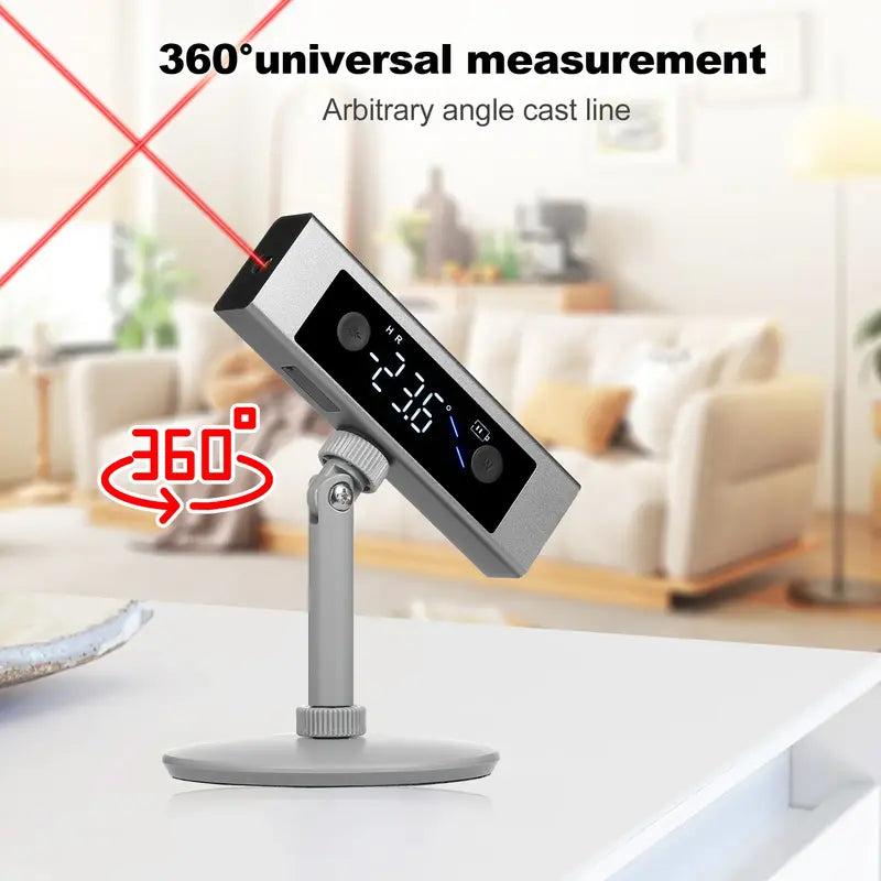 Rechargeable Digital Inclinometer Laser Level Protractor Angle Ruler, Type-C Charging, 0.1° Resolution, 400mAh Batteries, Car Repair Construction Home Decoration Assembly Disassembly Tool, Double-Side Lcd Color Screen, Magnetic Base, Aluminium Alloy Body