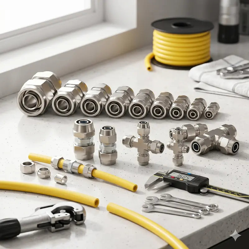 Heavy-Duty Radiant Straight Air Line Fittings for Trucks, Push-In Pneumatic Connectors for 4mm-8mm-12mm-16mm OD Tubing, High-Temperature Industrial Quick Joints, Iron Car Repair Tools for Automated Manufacturing Equipment & Industrial Use