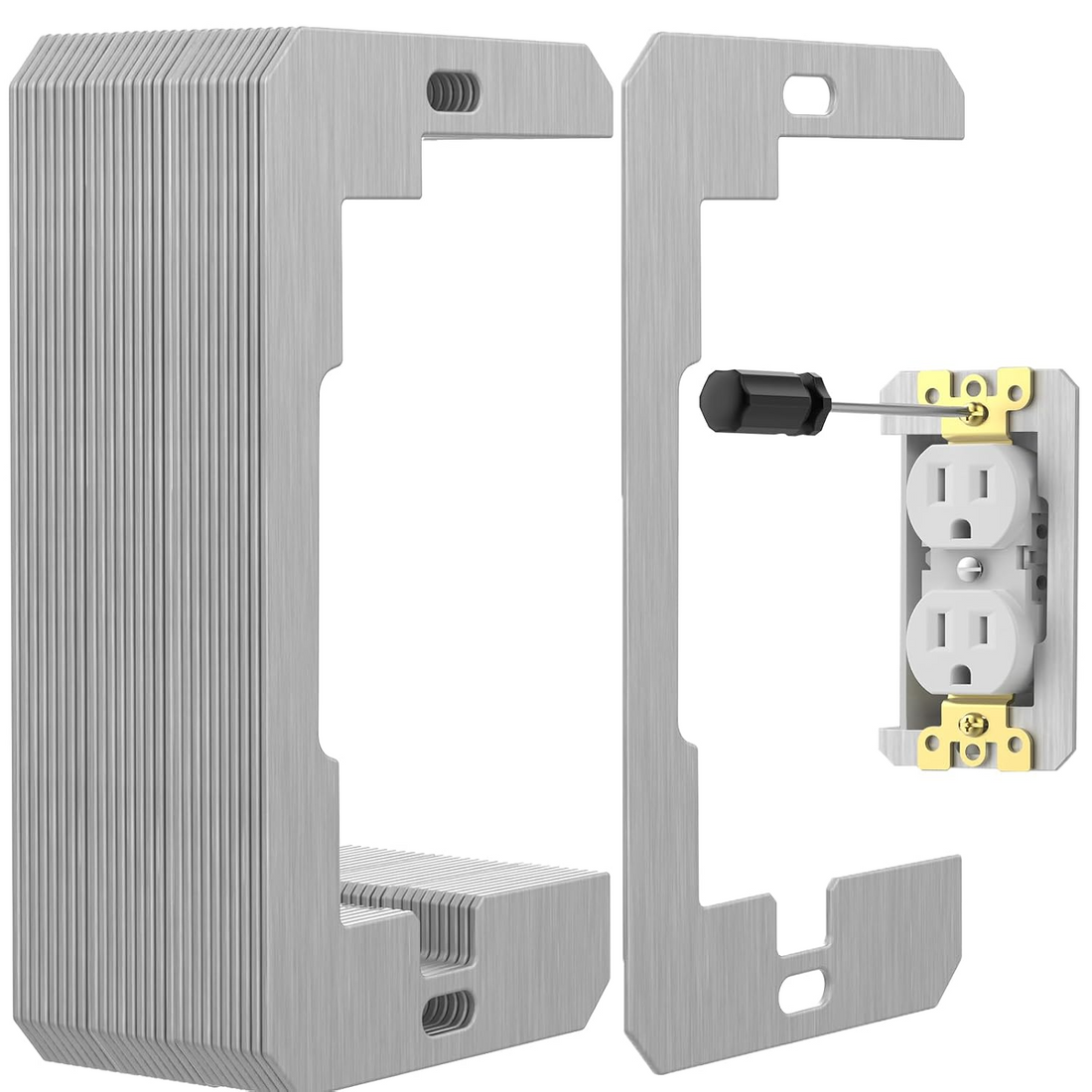 Radiaint 10 Pcs Wall Plate Spacer,Spacers for Electrical Outlets, Metal Flush Fit Device Leveling Plates for Electrical Outlet Repair, Fix Loose Outlets and Electrical Boxes